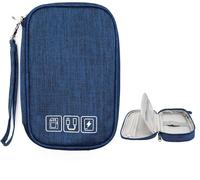 TIANYI-Petit Sac Électroniques Portable Multifonctionnel Sac Câble de Rangement Accessoires Cables Organisateur Pochette de pour Câbles Clé USB Disque Dûr Cartes Mémoires Chargeur Imperméable, Bleu