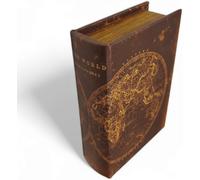 Tianyi-Petite Boîte De Rangement En Papier Marron/Doré Pour Enfants : Rangement De Bijoux Avec Couvercle - Le Livre Comme Rangement De Cachette