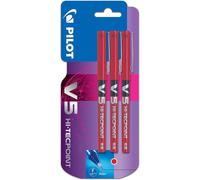 Tianyi-Pilot V5 Blister De 3 Stylos À Bille Roulante À Encre Liquide Pointe Fine Rouge