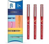 Tianyi-Pilot V7 Hi-Tecpoint Stylo Roller - Encre Liquide - Pointe Moyenne 0,7 Mm - Pochette De 3 (Rouge)