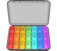 Tianyi-Pilulier 7 Jours, 3 Compartiments, 7 Jours, Matin, Midi, Soir, En Allemand, 7 Jours Pour Une Semaine, Boîte À Pilules 21 Compartiments (Arc-En-Ciel) Noir)