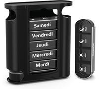 Tianyi-Pilulier Semainier Français (Matin, Midi, Soir Et Nuit) - Empilables Tour À Médicaments 7 Jours 28 Compartiments 4 Fois, Pour Vitamines Suppléments Pilules (Tout Noir)