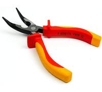 TIANYI-Pince à bec long, courbée, 6"" INGDAUM®, isolée contre 1000 V pour les électriciens professionnels, les frigoristes et les mécantroniciens (Pince à bec long, courbée, 6"")