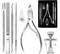 Tianyi-Pinces À Cuticules, Cuticules Tondeuses 7pcs Professional Cuticle Remover Kit Coupe-Ongles Pour Cuticules Envahies/Ongles Épais/Ongles Incarnés Pédicure Et Manucure Correcteur
