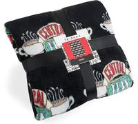 Tianyi-Plaid Polaire, Couverture Enfant Ou Ado Douce Motif Central Perk, Couvertures Lit Ou Canapé, Goodies Série Tv, Idée Cadeau (Noir)
