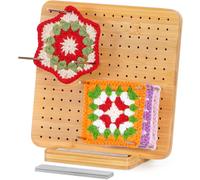 Tianyi-Planche De Blocage Crochet Avec 20 Crochets, 19,6 Cm Bloqueur De Carrés En Bambou Pour Les Projets De Tricot Et De Crochet, Accessoires De Crochet, Cadeaux Pour Les Crocheteurs
