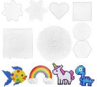 Tianyi-Plaques De Perles À Repasser,Modèles De Perles À Repasser En Plastique,Plaque À Perles Petite Transparente,Panneau De Perles En Plastique Pour Decorations Diy Et Loisirs Créaifs (8 Pièces)