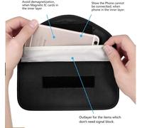 Tianyi-Pochette De Bloqueur De Signal Rfid 2x Pochettes Pour Cartes De Crédit Rfid Sac Anti-Vol Faraday Pour Clé De Voiture Fob Et Poche Pour Téléphone Portable Bloquant - (Black)