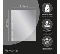 Tianyi-Pochettes Plastiques A4 Transparentes, Pack De Pochettes Plastiques Multi-Trous Pour Feuilles + Feuilles A4 Pack Avec 100 Feuilles De 90gr Polyvalent - Ofituria (10 Pochettes + 100 Feuilles A4
