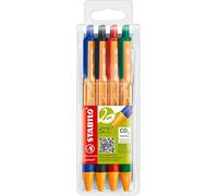 Tianyi-Pointball - Stylo Bille - Pochette X 4 Stylos Bille Rechargeables - Noir/Bleu/Rouge/Vert