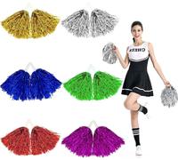 Tianyi-Pompons Cheerleader 12 Pièces 6 Couleurs Pompes Pom Pom Accessoires Cheerleading Pour Enfants Aérobic Danse Pompon Sport Esprit D'équipe Acclamation Nuit Costumée Fête