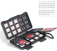 TIANYI-Porte Carte SD avec 3 Amovibles Rangement Carte Mémoire, Stockage de 110 Cartes avec 36 SD SDXC SDHC et 74 TF Micro SD, Résistant à l'eau Etui Carte SD avec Étiquettes Gratuites, Portable