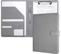 Tianyi-Porte Documents A4, Document Porte Folio Pochette Porte Document Pu Cuir Porte Bloc A4 Range Documents Trieur Organiseur Portfolio Planchettes Porte-Formulaires (Gris)