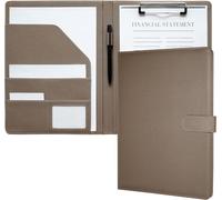 Tianyi-Porte Documents A4, Document Porte Folio Pochette Porte Document Pu Cuir Porte Bloc A4 Range Documents Trieur Organiseur Portfolio Planchettes Porte-Formulaires (Taupe)