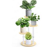 TIANYI-® Porte Plante Interieur, Plusieurs Niveaux Plante D'étagère à Fleurs D'angle, Support De Plante En Métal Bois, 3 Niveaux Tabouret Plante, Exterieur Étagères Pour Jardin/Salon(Plante Non Inclu