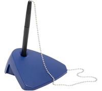 Tianyi-Porte-Stylo Moderne Élégant Porte-Stylo À Bille Avec Chaîne Métallique Stable Plastique Résistant À La Rupture Pour Organisation Idéale Au Bureau, À La Réception Ou Au Bureau Bleu