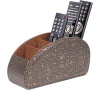 Tianyi-Porte-Télécommande Avec 5 Poches, Grand Support Pour Tv, Dvd, Clé 4k Et Télécommandes Bluray, Rangement Pour Crayons, Marron Rétro M