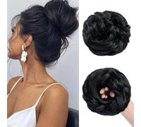 Tianyi-Postiche Cheveux Naturel 55g, Bouclé Postiche Chignon, Noir, Grand Chignon Postiche Cheveux Extensions De Cheveux Synthétiques Pour Femmes Et Filles