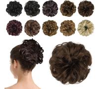 Tianyi-Postiche Chignon Cheveux Naturel Chignon Effet Decoiffe Méchés Bouclé Chouchous Extensions De Cheveux Scrunchies Ondulés Donut Mariage Pour Femme 40g