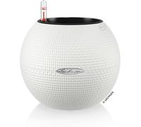 Tianyi-¿ Pot De Fleurs D¿Extérieur Et D'interieur ¿ Puro Color ¿ Réserve D'eau Intégrée ¿ Coloris Blanc ¿ Ø 20 X 16 Cm