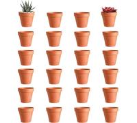 Tianyi-Pots De Fleurs En Argile, Pots De Plantes En Argile, En Terre Cuite, Mini De Fleur En Terre Cuite Avec Trou De Drainage, De Plante Réutilisable, 24 Pièces (3,5 × 3 Cm)