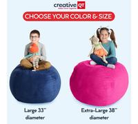 TIANYI-Pouf de Rangement Animaux Peluche - Rangement de Jouets Standard pour Enfants - Disponible dans Une Vari_t_ de Tailles et de Couleurs (83.82 cm, Velours Cªtel_ Rose)