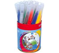 Tianyi-Power Max - Feutre De Coloriage - Pot Métal X 24 Feutres Pointe Large - 12 Couleurs Assorties