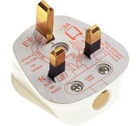 Tianyi-Prise Secteur Britannique 13 A Avec Fusible 3 A, Blanc \U2013 Adaptateur D'alimentation De Voyage De Câblage Britannique De Type G Standard 240 V Avec Fusible, Bloc De Prises À 3 Broches