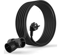 TIANYI-Prolongateur Schuko de 5 mètres Rallonge schuko avec 3 Prises Schuko coudée à 90° - jusqu'à 250V 50Hz 16A IP20 \u2013 Longueur 5m Noir