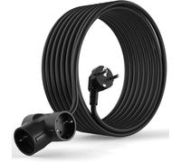 TIANYI-Prolongateur Schuko de 7.5 mètres Rallonge schuko avec 3 Prises Schuko coudée à 90° - jusqu'à 250V 50Hz 16A IP20 ¿ Longueur 7.5m Noir