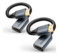 TIANYI-Rallonge HDMI 2.1, 8K@60Hz 4K@120Hz Câble d'Extension HDMI Mâle vers Femelle, 48 Gbps Haute Vitesse, Compatible avec TV Stick, HDTV, Console de Jeu, Ordinateur Portable, 18CM, 2-Pièces