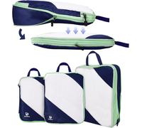 Tianyi-Rangement Valise Lot De 3,Packing Cubes Compression Organisateur De Voyage Ultraléger, Extensible, Sac À Chaussures, Bagage Compression (Bleu Foncé)