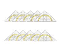 Tianyi-Rapporteur Et Équerre Technique De 14 Cm En Plastique Transparent Incassable Avec Échelle Jaune, Outil De Mesure Précis Pour École, Université Et Bureau