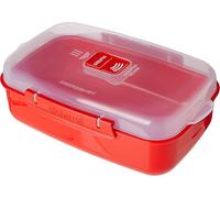 Tianyi-Récipient Micro-Ondes Rectangulaire 1,25 L Sans Bpa Rouge/Transparent