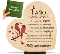 Tianyi-Regalos Primer Aniversario Bodas O Novios. Detalles Regalos Originales Postal Tarjeta De Felicitacion Primer Aniversario De Bodas Pareja 1 Año Novios Casados Mujer Hombre (1 Año)