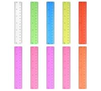 Tianyi-Règle 15 Cm 10 Règles En Plastique Regle Transparente Colorée Pour Enfants De L'école Primaire Pour L'école, Multicolores Au Hasard(Transparent, Rose, Violet, Vert, Bleu, Orange, Rouge)
