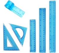 Tianyi-Règle Incassable, Ensemble De Règles En Plastique Transparent Règle Flexible Incassable Règle Cm Inch Double Face Pour Maison Scolaire Pack De 5 (6/8/12 Pouces)