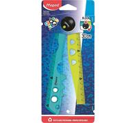 Tianyi-- Règle Pliable Croc Croc - Utilisable Ouverte Ou Fermée - Verrou Pour Fixer La Règle Ouverte - Forme Crocodile - Idéal Pour Apprendre À Tracer, Mesurer Et Dessiner - 2 X 15 Cm