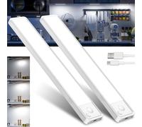 TIANYI-Reglette Lampe LED Cuisine Mouvement Detecteur - Sans Fil Sous Meuble Placard Lumière Rechargeable Barre Interieur Cabinet Eclairage Aimantée USB Batterie Réglette Autocollante Bande Armoire L