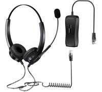 Tianyi-Régulier Casque Téléphones De Bureau, Mains Libres Noise Cancelling Corded Headset Call Center Casque Avec Rj9 Head & Mic (Can Pas Compatible Avec Panasonic Cisco Avaya Ipecs Lip)