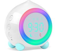 Tianyi-Réveil Enfant Lumineux Led Numerique Lampe Réveil Veilleuse Fille Garcons Jour Nuit Enfant Volume Réglable Snooze Réveil En Usb Charge¿Blanc¿