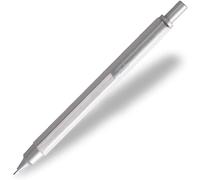 Tianyi-Rhodia 9391c - Portemine Script Corps Hexagonal En Aluminium Brossé - Argent - Pour Mines Graphite Standards 0,5 Mm, Canon En Acier Rétractable, Gomme Sous Le Poussoir - Collection Script