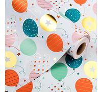 Tianyi-Rouleau De Papier Cadeau D'anniversaire \U2013 Ballon Coloré Doré Métallisé Pour Douche, Fête, Célébration \U2013 43 Cm X 10 M