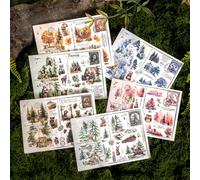 Tianyi-Rub Ons Transfert Autocollants Forêt Et Animaux Scrapbooking Autocollants 12 Feuilles Esthétique Autocollants Accessoires Décoration Créative Pour Scrapbooking, Album Adhésifs, Autocollants