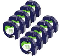 TIANYI-Ruban Compatible avec Dymo LetraTag Papier Ruban 12mm x 4m Noir sur Blanc Compatible avec Dymo LT-100H LT-100T XR XM QX50 LT-110T Étiqueteuse, Paper White Label Tape S0721510