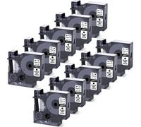 Tianyi-Ruban Pour Étiqueteuse Compatible Avec Dymo D1 12mm X 7m Etiquette Pour Dymo 45013 S0720530 Noir Sur Blanc Pour Dymo Labelmanager 160 210d 360d 280 420p 450 Étiqueteuse, Pack De 10