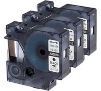 TIANYI-Ruban pour Étiqueteuse Compatible avec DYMO D1 45010 12mm x 7m Cartouche Compatible avec DYMO LabelManager LM160 LM210D LM260P LM280 LM360D LM420P, Noir sur Transparent