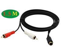 TIANYI-S-Video Câble séparateur Mini DIN Y 4 broches, combinaison plaquée or Câble adaptateur d'extension séparateur Y audio 4 broches Mini DIN S-Vidéo mâle à 2 RCA mâle.(5Pieds/1,5M)