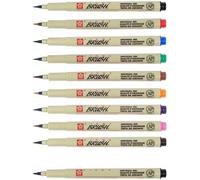 Tianyi-Sakura Pigma Micron - Pigment Ecriture Pointe Brush - Sakura Pigma Brush Pinceau Stylo, Lot De 9 Couleurs + 1