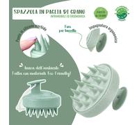 Tianyi-Scalp Brush, Masseur Pour Cuir Chevelu, Brosse En Paille De Gan Et Silicone, Exfoliation Douce, Massage De La Tête, Stimule La Croissance Des Cheveux, Brosse Biodégradable (Vert)